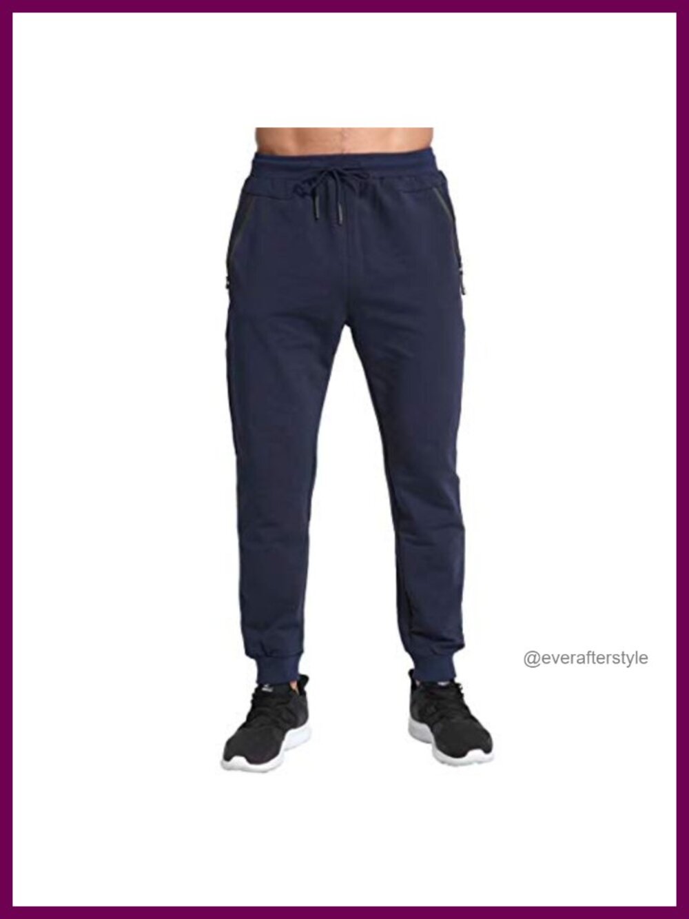 Men's Lightweight Slim Jogger Sweatpants Zipper Pockets Track Pants